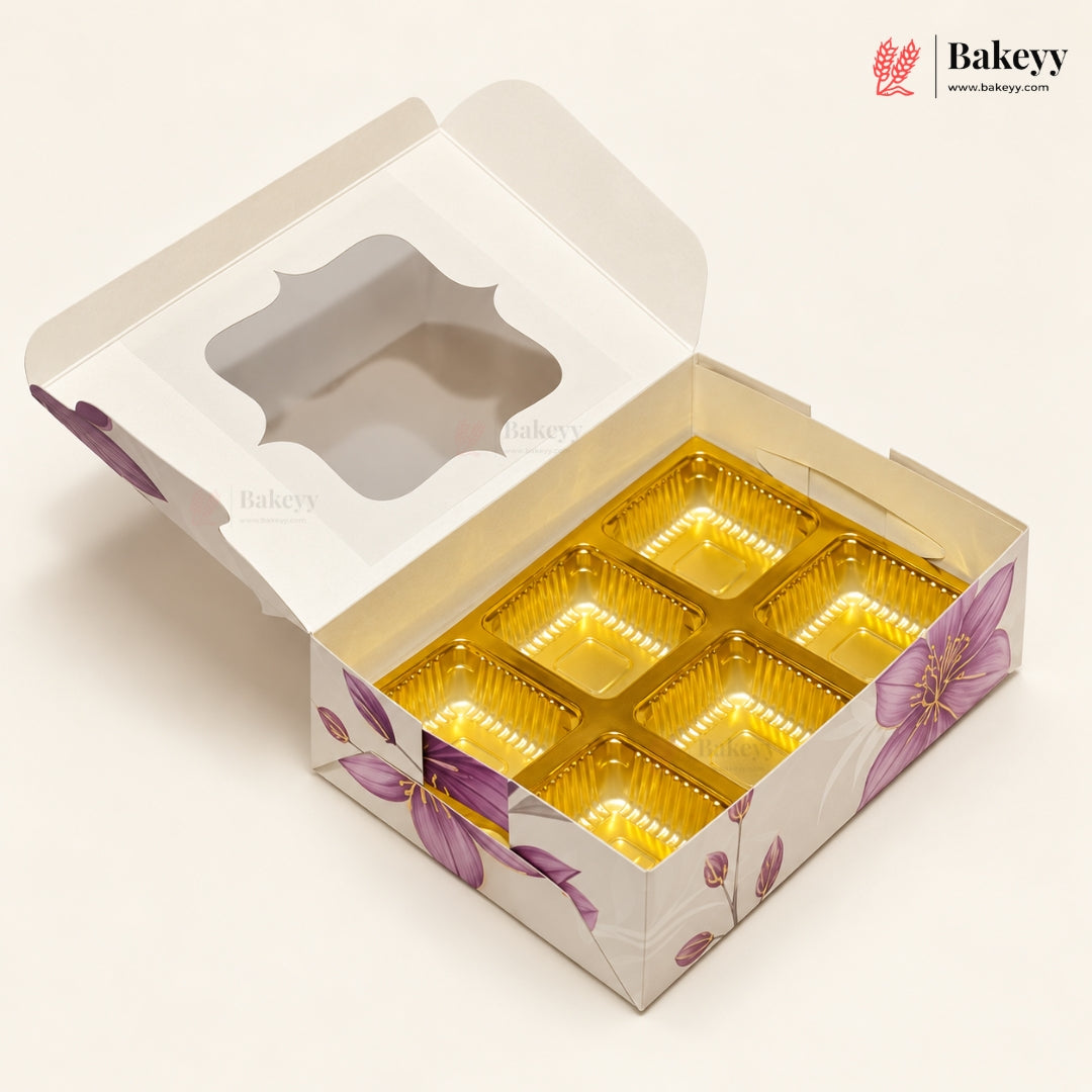 Printed Chocolate Cavity Box with Transparent Window | Pack of 25