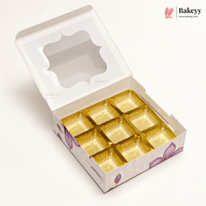 Printed Chocolate Cavity Box with Transparent Window | Pack of 25