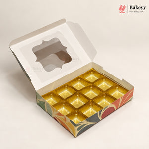 Printed Chocolate Cavity Box with Transparent Window | Pack of 25