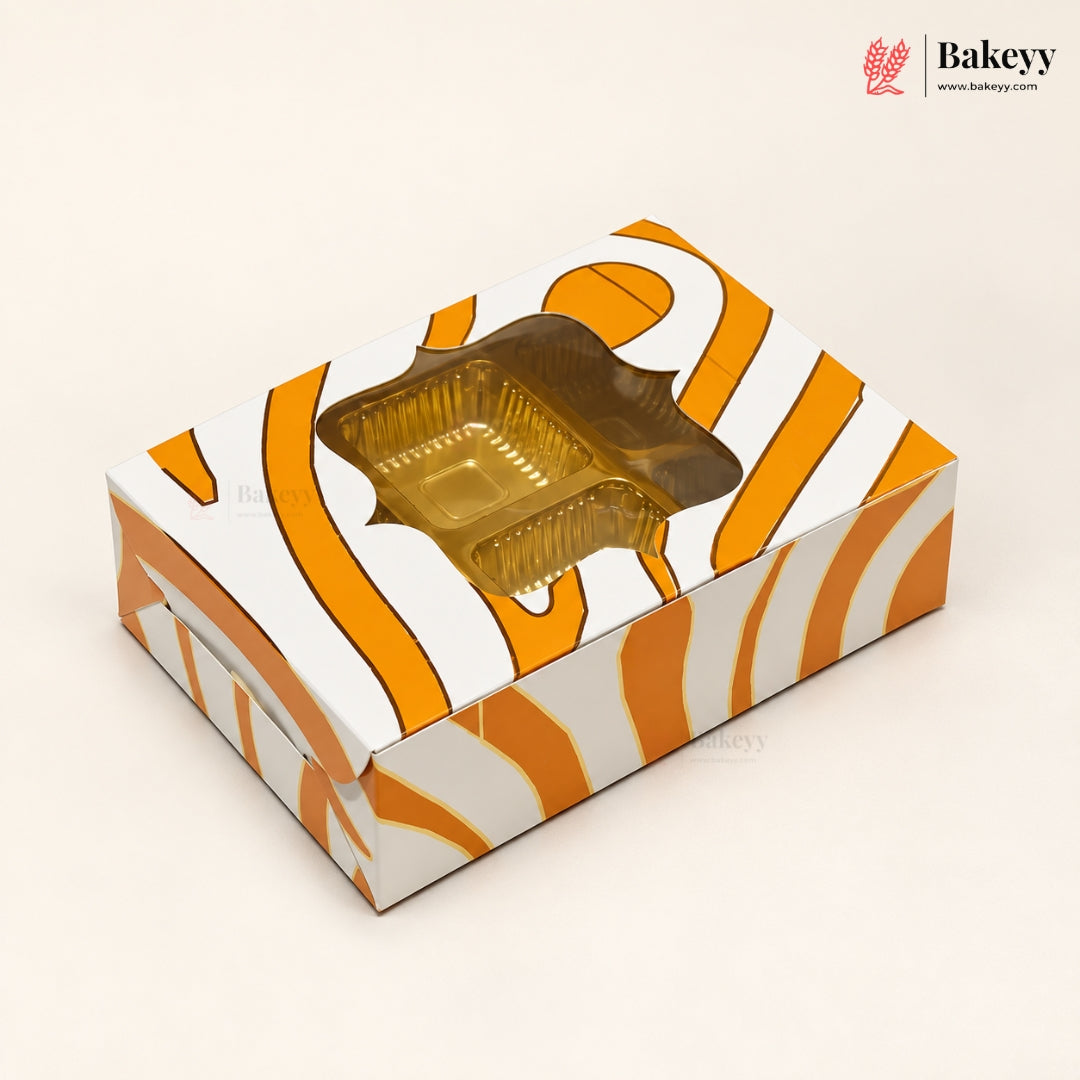 Printed Chocolate Cavity Box with Transparent Window | Pack of 25