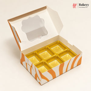 Printed Chocolate Cavity Box with Transparent Window | Pack of 25
