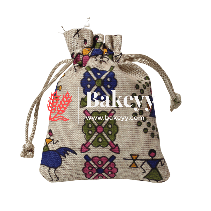 7X9 CM | Original Printed | Printed Potli Jute Bag (Mixed Designs) | Gift Return Gifts Bags | Drawstring Bags | Pack Of 10 - Bakeyy.com - India - 7X9 CM | Original Printed | Printed Potli Jute Bag (Mixed Designs) | Gift Return Gifts Bags | Drawstring Bags | Pack Of 10 - Default Title