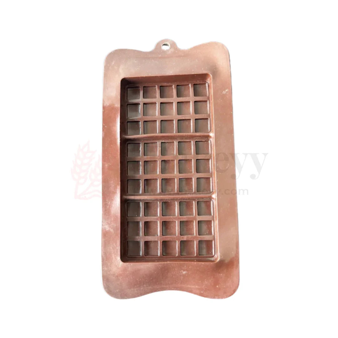 3-Cavity | Choco Chunky Bar Shaped Silicone Chocolate Mould | Non-Stick Baking & Candy Making Tray | 1 Pie