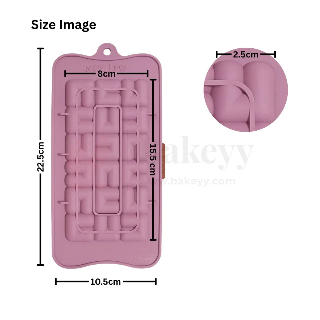 18-Cavity | U-shaped Silicone Chocolate Mould | Non-Stick Baking & Candy Making Tray | 1 Piece