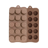 15-Cavity | Round Shaped Swirl Design Silicone Chocolate Mould | Non-Stick Baking & Candy Making Tray | 1 Piece