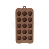 15-Cavity | Round Shaped Swirl Design Silicone Chocolate Mould | Non-Stick Baking & Candy Making Tray | 1 Piece