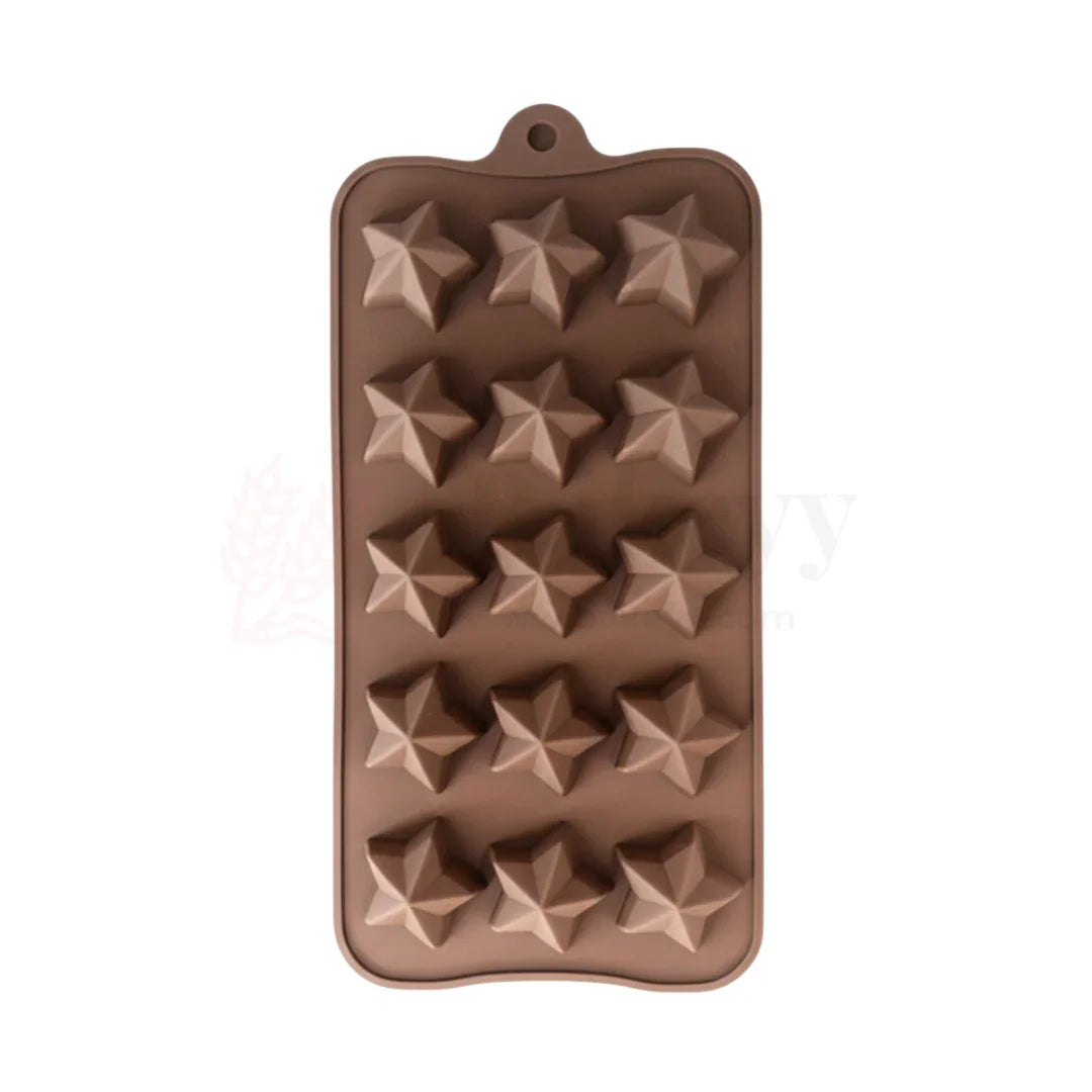 15-Cavity | Star Shaped Silicone Chocolate Mould | Non-Stick Baking & Candy Making Tray | 1 Piece