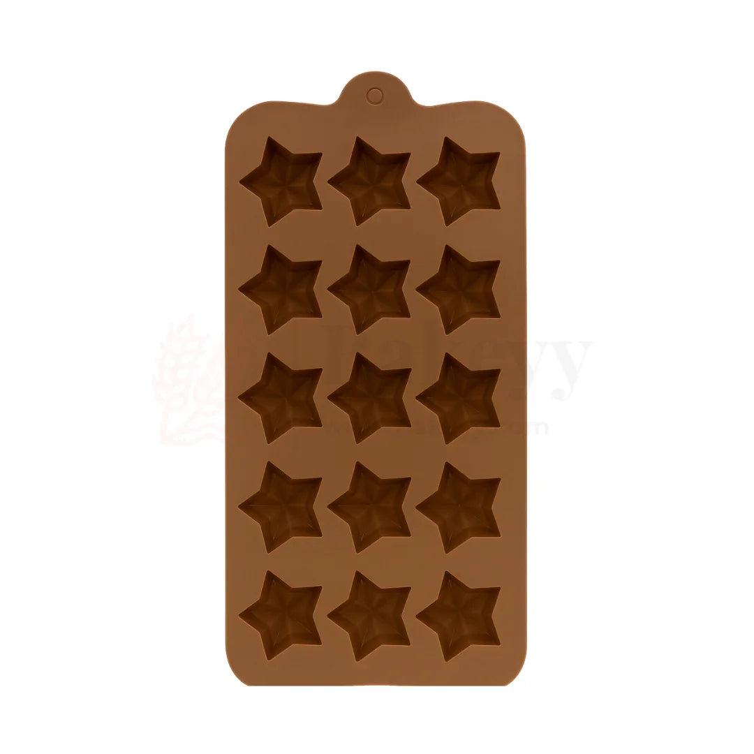 15-Cavity | Star Shaped Silicone Chocolate Mould | Non-Stick Baking & Candy Making Tray | 1 Piece
