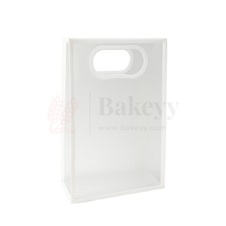 15x8x24cm | Transparent Gift Bag – White | Die‑Cut Handle, Waterproof & Stylish Packaging | Pack Of 12 - Bakeyy.com - India - 15x8x24cm | Transparent Gift Bag – White | Die‑Cut Handle, Waterproof & Stylish Packaging | Pack Of 12 - Default Title