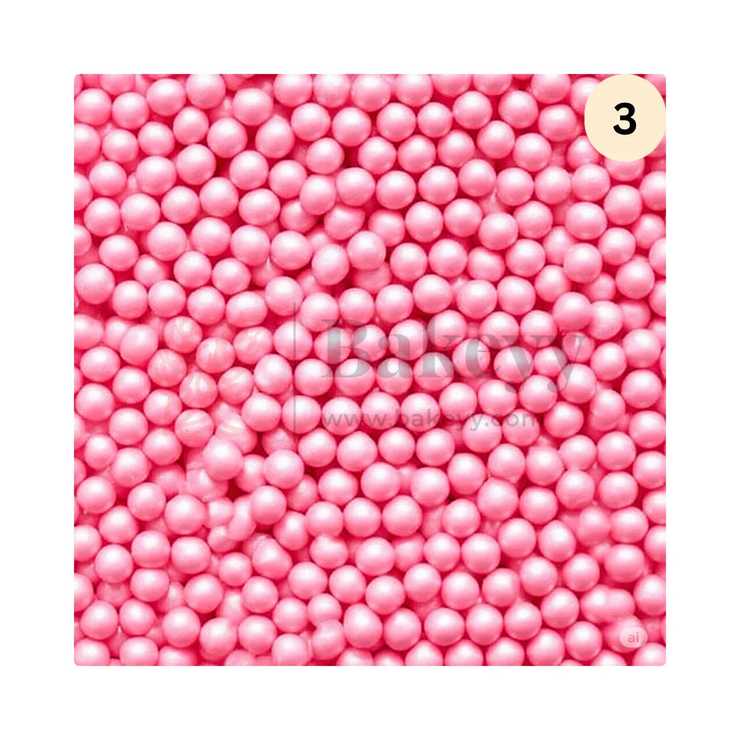 3 | Pink Edible Sprinkle Balls | Sprinkle for Cake, Cupcake, Brownies Decoration