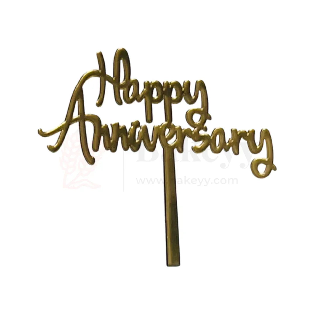 4" inch Happy Anniversary Cake Topper