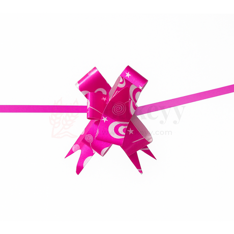 Printed Dark Pink | Pull-Up Ribbon Mixed Designs | Pack of 10 - Bakeyy.com - India - Printed Dark Pink | Pull-Up Ribbon Mixed Designs | Pack of 10 - 18.5cm