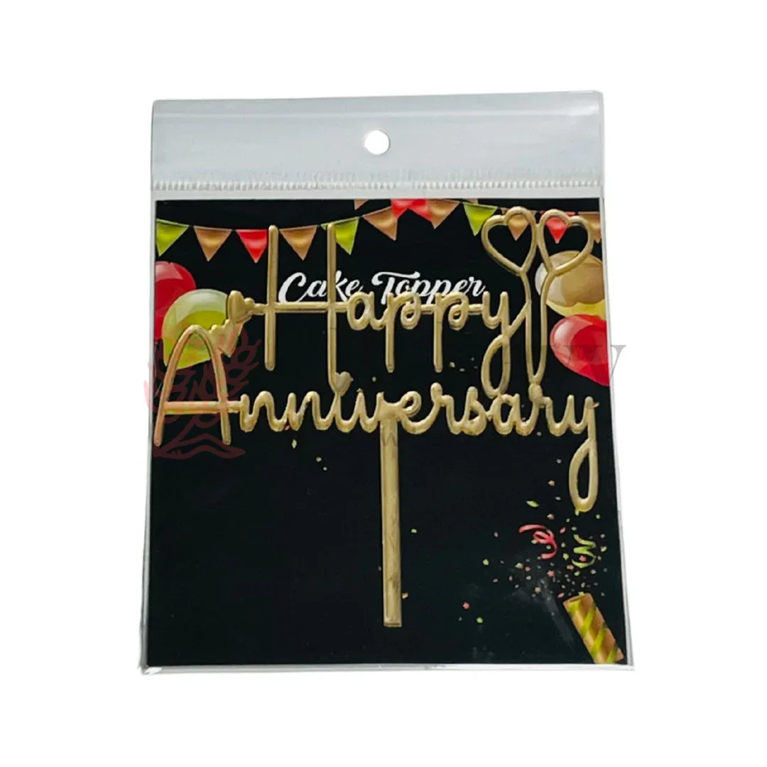 4" inch Happy Anniversary Cake Topper