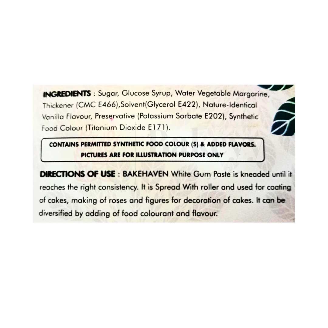Bake Haven | White Gum Paste (Flower & Modelling Paste) | 500g