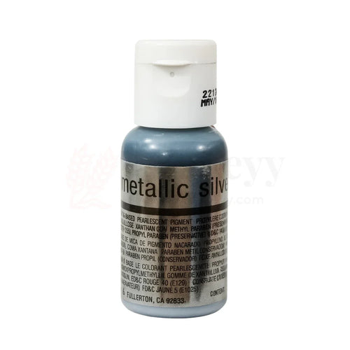 Chefmaster Metallic Silver Airbrush Food Colour - 19g - Bakeyy.com - India - Chefmaster Metallic Silver Airbrush Food Colour - 19g - Default Title