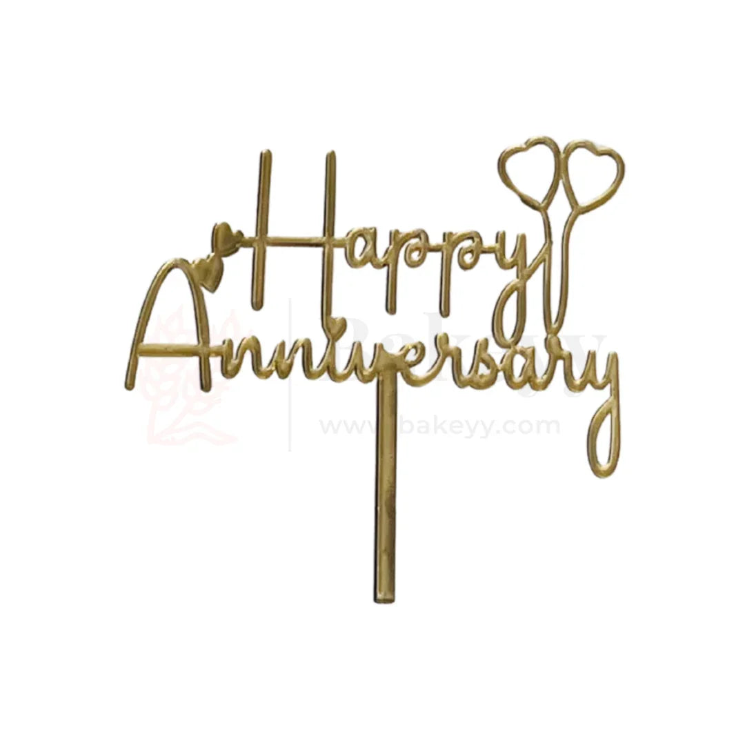 4" inch Happy Anniversary Cake Topper
