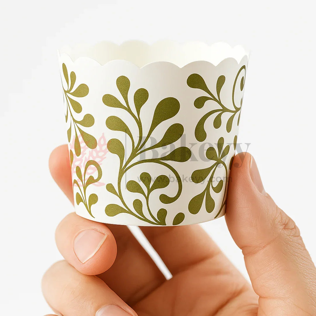 5cm | Olive Leaf Vine Muffin Cup | Pack of 50
