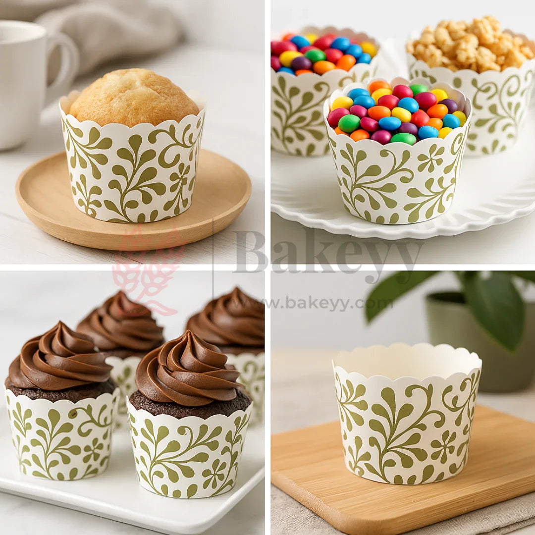 5cm | Olive Leaf Vine Muffin Cup | Pack of 50