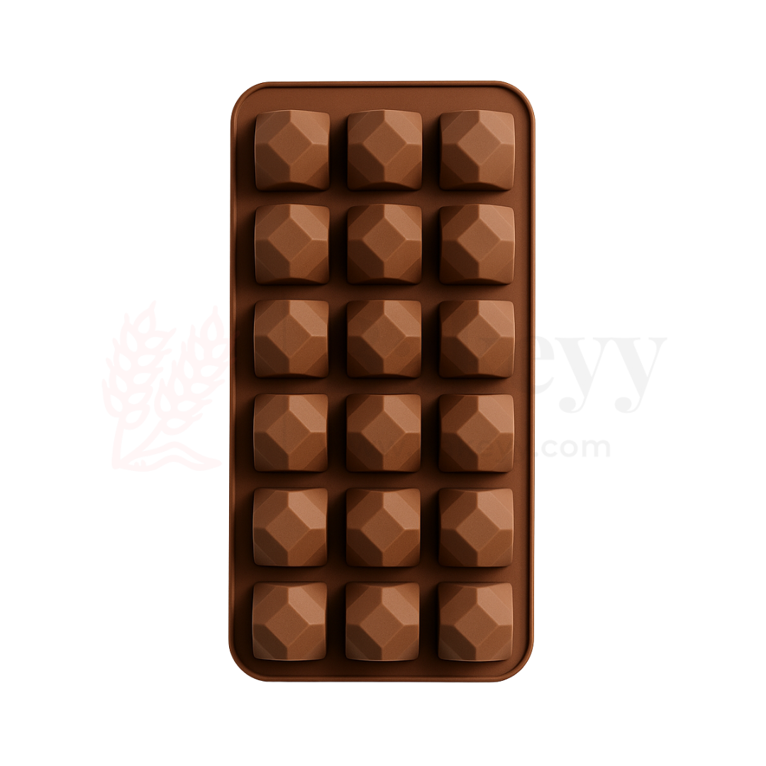 18-Cavity | Gemstone Silicone Chocolate Mould | Non-Stick Jewel Shape for Chocolates, Candies & Crafts | 1 Piece