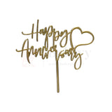 4" inch Happy Anniversary Cake Topper