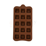 15-Cavity | Square Silicone Chocolate Mould | Non-Stick Baking & Candy Making Tray | 1 Piece
