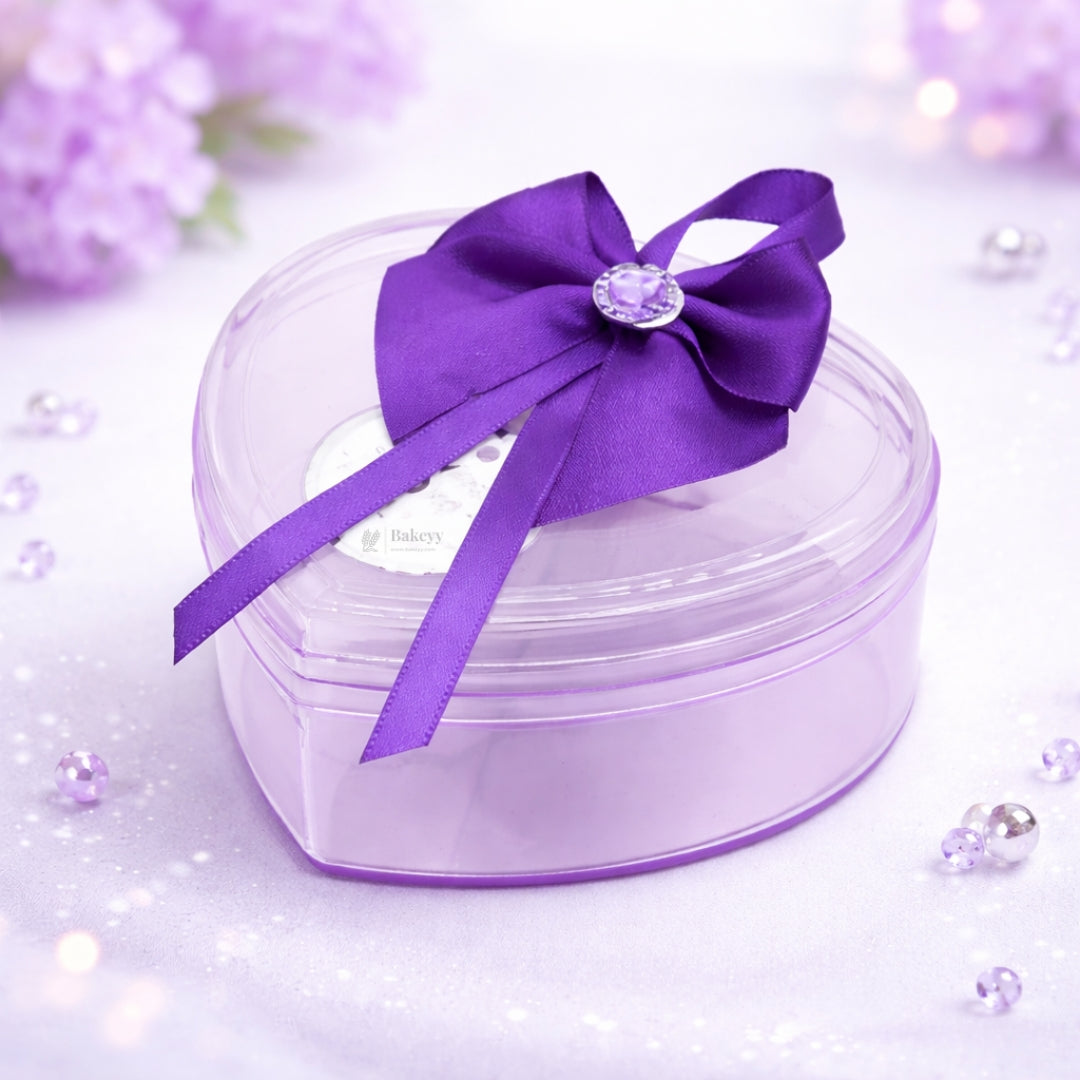 Heart Shaped Decorative Acrylic Box | Empty Gift Box | Chocolate Box | Sweet Box | Jewellery Box | Plastic Box | Pack of 12