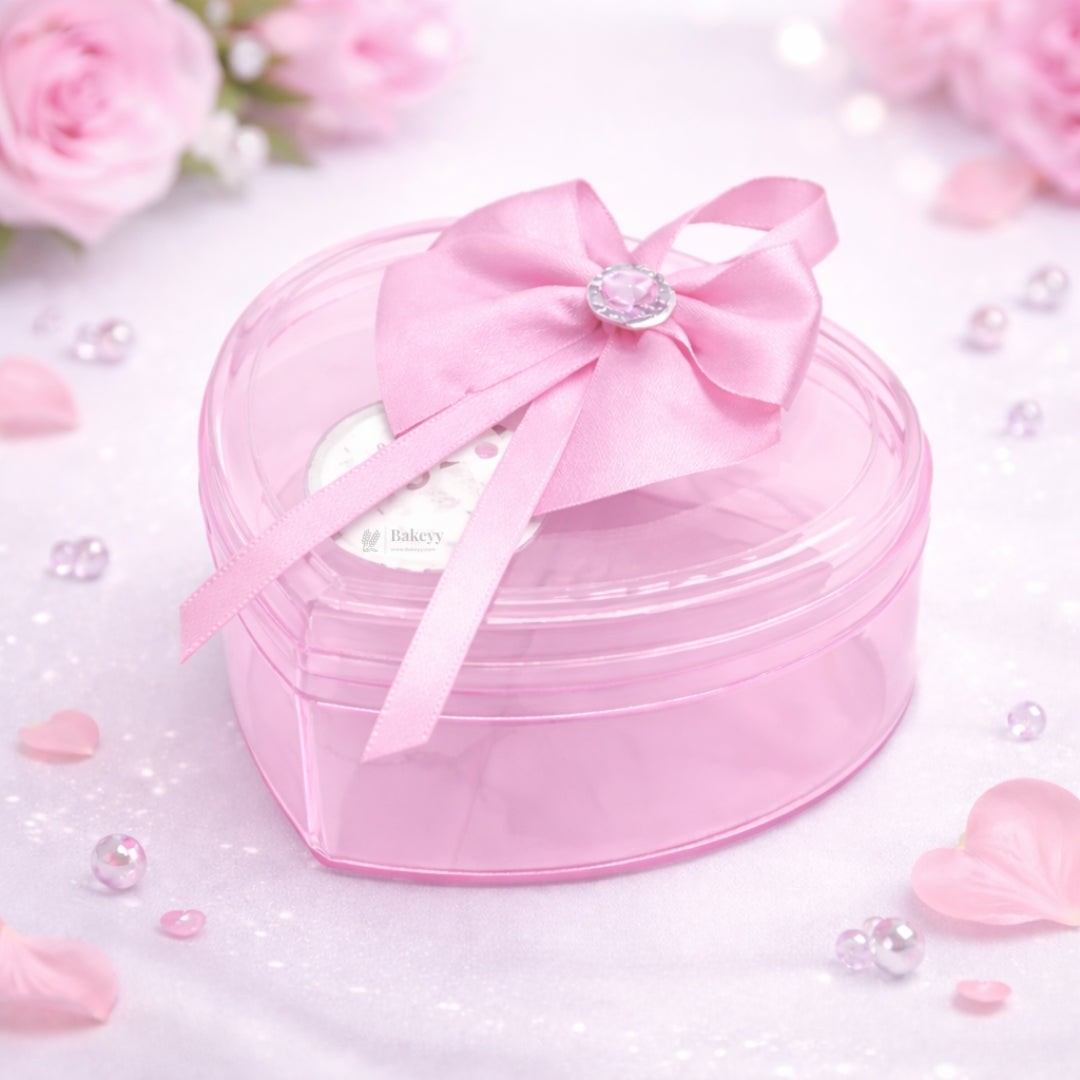 Heart Shaped Decorative Acrylic Box | Empty Gift Box | Chocolate Box | Sweet Box | Jewellery Box | Plastic Box | Pack of 12