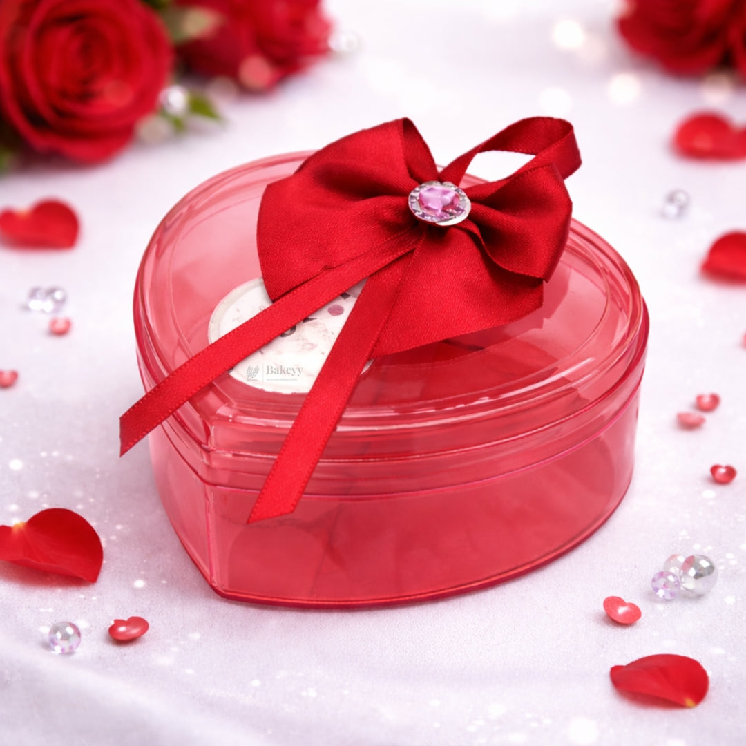 Heart Shaped Decorative Acrylic Box | Empty Gift Box | Chocolate Box | Sweet Box | Jewellery Box | Plastic Box | Pack of 12