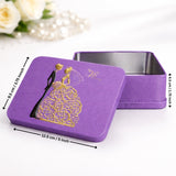 Purple Rectangle Empty Decorative Tin Box | Gift Box | Chocolate Box | Jewellery Box | Pack of 4