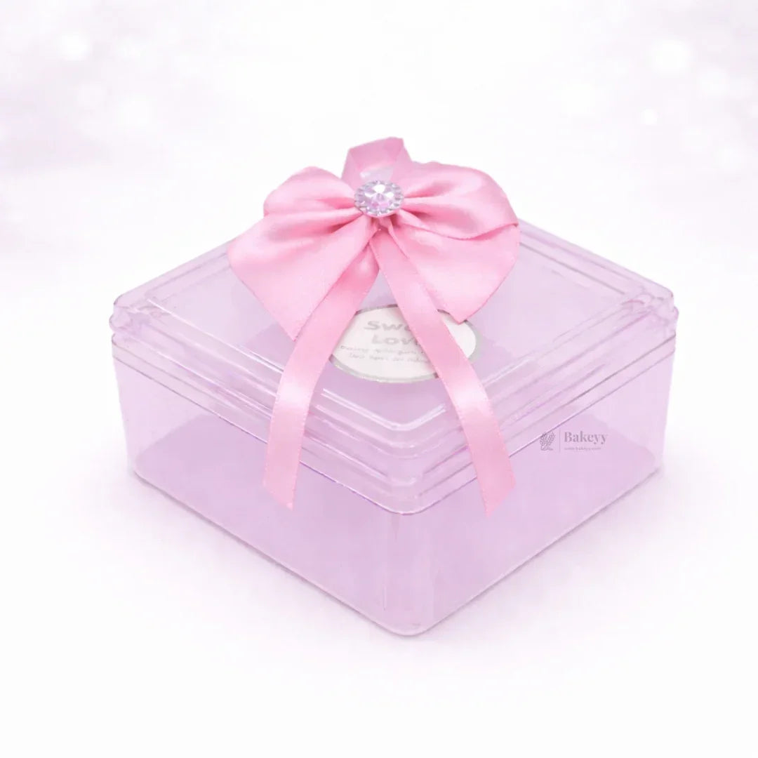 Square Decorative Acrylic Box | Empty Gift Box | Chocolate Box | Sweet Box | Jewellery Box | Plastic Box | Pack of 12 - Bakeyy.com - India - Square Decorative Acrylic Box | Empty Gift Box | Chocolate Box | Sweet Box | Jewellery Box | Plastic Box | Pack of 12 - Pink 480.00