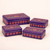 Premium Floral Printed Tin Box | Purple Floral Printed | Gift Box for Chocolates, Dry Fruits, Sweets| Pack Of 1