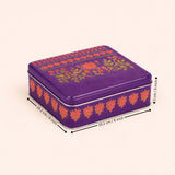 Premium Floral Printed Tin Box | Purple Floral Printed | Gift Box for Chocolates, Dry Fruits, Sweets| Pack Of 1