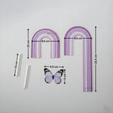 Rainbow & Butterfly Cake Topper Set | Paper Topper | Arch Theme Decoration for Cakes | Multiple Colours Available | Pack of 1