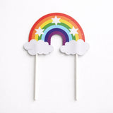 Rainbow Paper Cake Topper | Cute Cloud & Rainbow Designs for Cakes, Cupcakes & Dessert Tables | Pack of 5