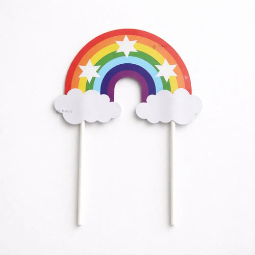Rainbow Paper Cake Topper | Cute Cloud & Rainbow Designs for Cakes, Cupcakes & Dessert Tables | Pack of 5