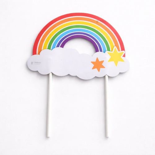 Rainbow Paper Cake Topper | Cute Cloud & Rainbow Designs for Cakes, Cupcakes & Dessert Tables | Pack of 5
