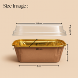 Rectangle Bake N Serve with Gold Foiling | Pack of 50