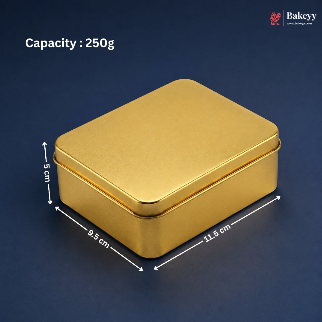 Rectangle Metal Cake Tin Box with Lid | Premium Decorative Tin for Plum Cake, Dream Cake & Gift Packing | Reusable Storage Container