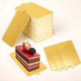 Rectangle Pastry Base | Gold Finish Dessert Display Base | Pack of 50