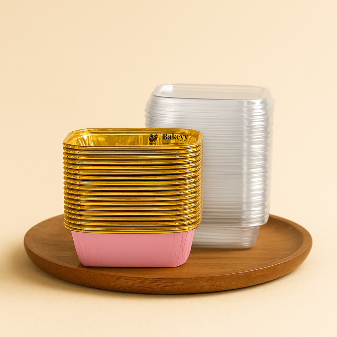 Rectangle Bake N Serve with Gold Foiling | Pack of 50