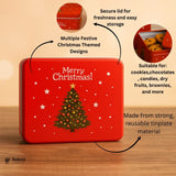 Rectangle Christmas Gift Storage Box | Christmas Cookie & Chocolate Tin Box | Pack of 6
