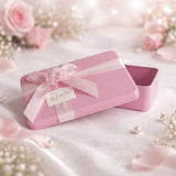 Rectangle Empty Decorative Tin Box | Mixed Bow Designs | 19x11x4.5Cm Tin Box | Pack of 1