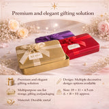 Rectangle Empty Decorative Tin Box | Mixed Bow Designs | 19x11x4.5Cm Tin Box | Pack of 1