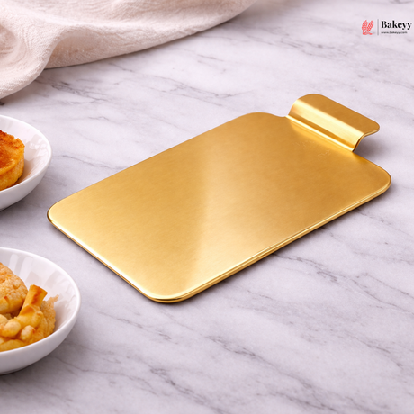 Rectangle Pastry Base | Gold Finish Plastic Dessert Display Base