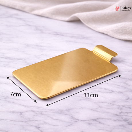 Rectangle Pastry Base | Gold Finish Plastic Dessert Display Base 1