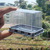 Rectangular Dessert Box with Clear Dome Lid | Black Base Pastry & Cake Packaging Container | Pack of 50