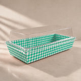 Rectangular Grid Pattern Loaf Box With Clear Lid |  Bakery Packaging Box | Pack of 50