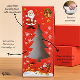 Rectangular Christmas Plum Cake Gift Box | Tree Cut-Out Window Design | Pack of 10