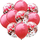 Red Balloon Set – Latex & Confetti Combo  Party Decoration Combo  10 pc Set  1 Piece