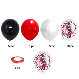 RedBlackWhiteBalloonDecorationSetLatexBalloons_ConfettiBalloonsPartyDecorComboKit25pcSet1Piece_2 - Bakeyy.com